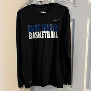 Nike Black Long Sleeve with Blue and White Print